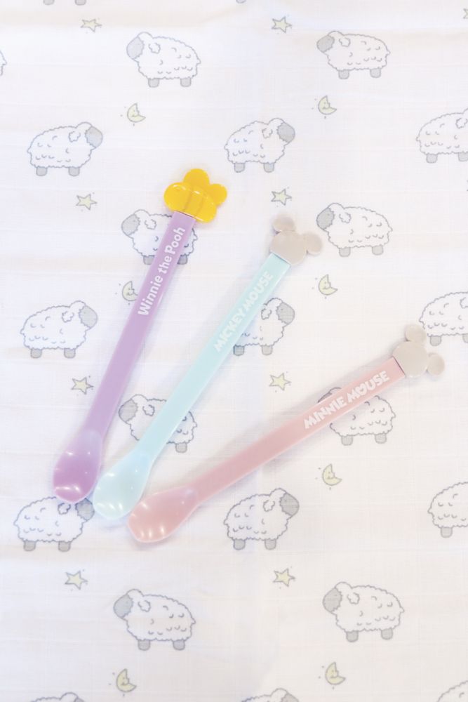 くまのプーさん　離乳食ロングスプーン（パープル）