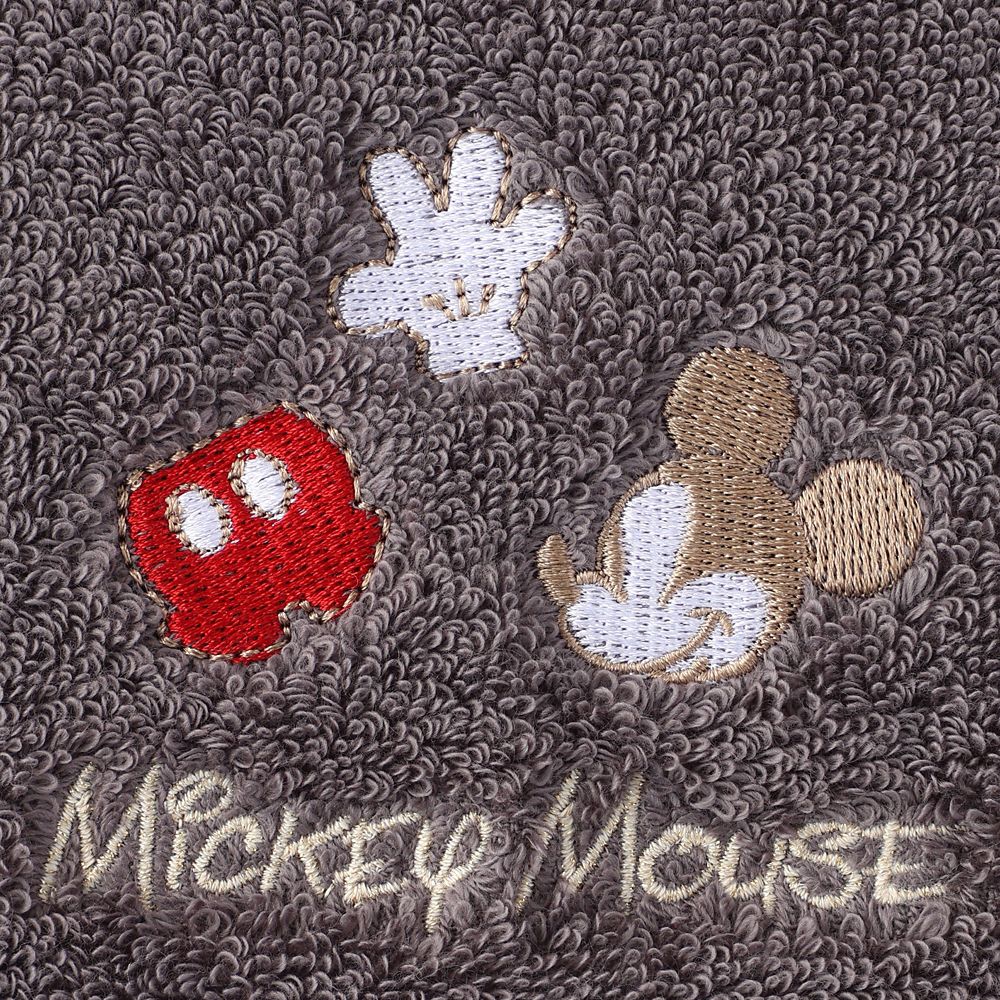 ミッキー フェイスタオル モノクローム グレー