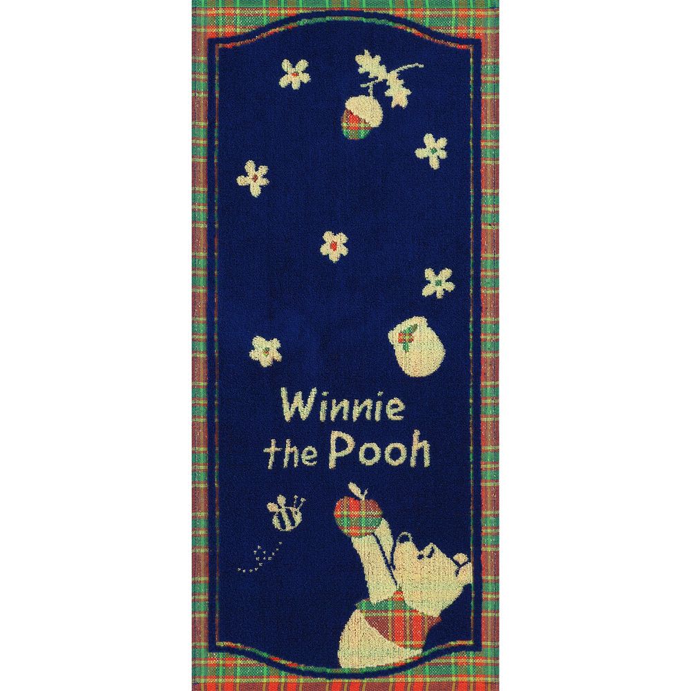 プーさん フェイスタオル パズルチェック ダークブルー