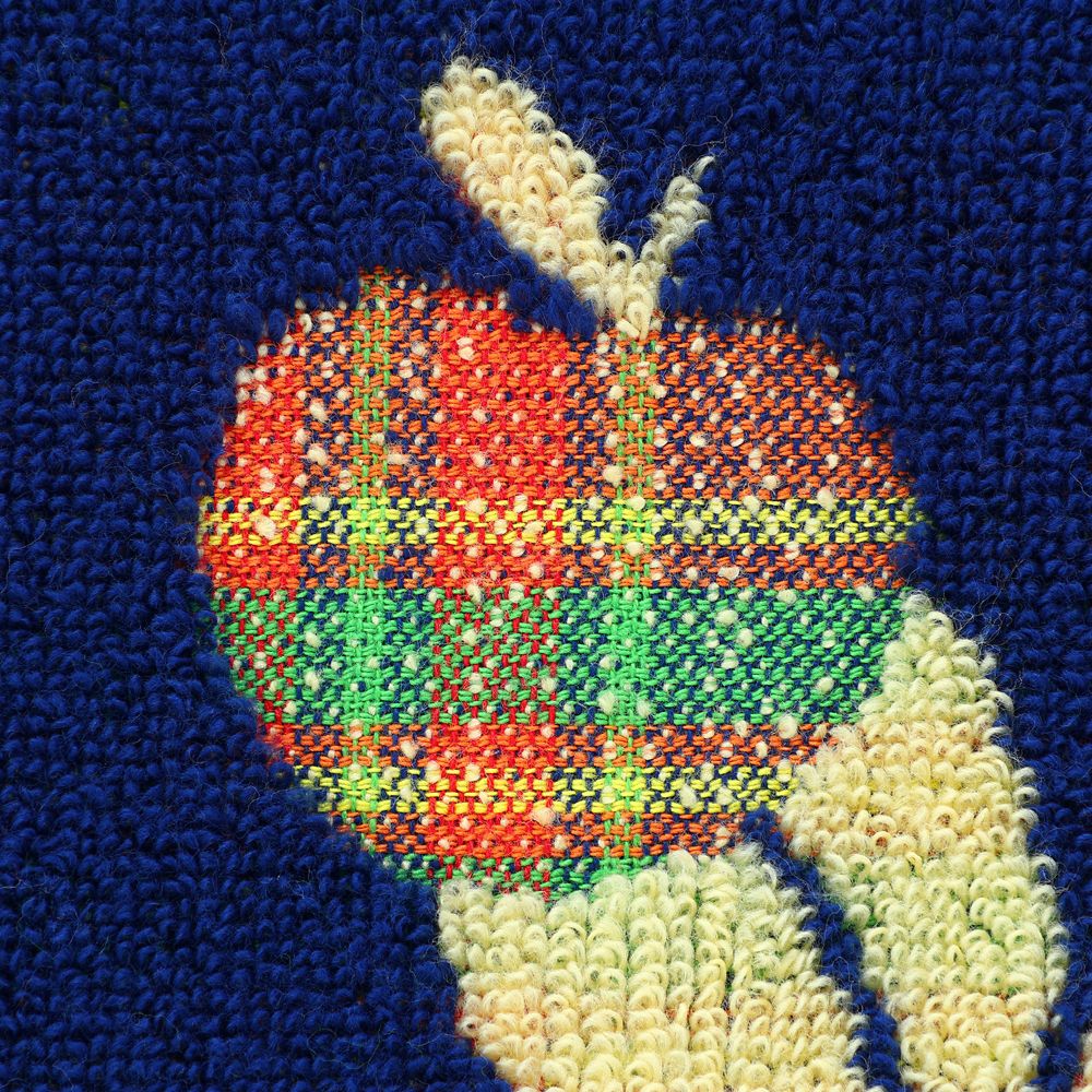 プーさん フェイスタオル パズルチェック ダークブルー