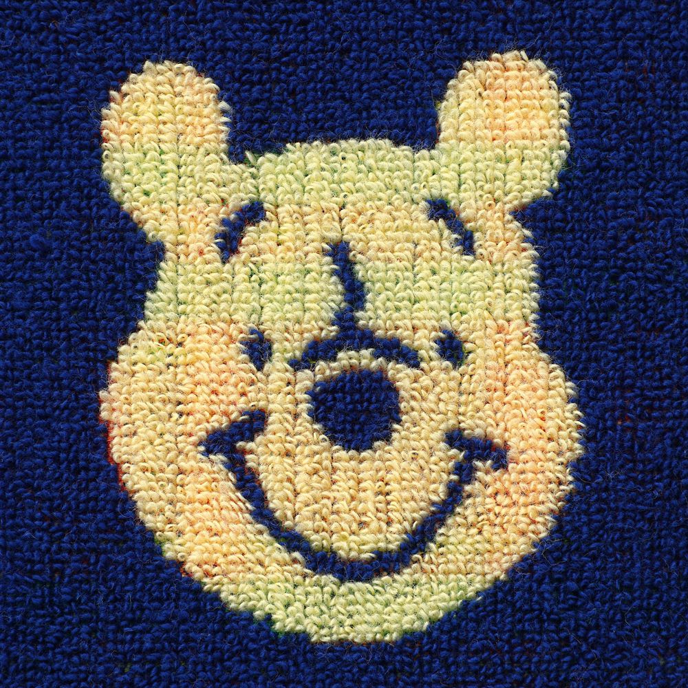 プーさん ゲストタオル パズルチェック ダークブルー