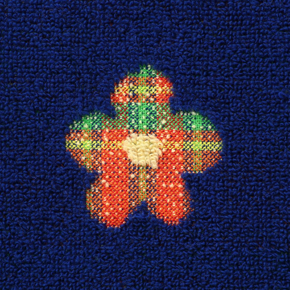 プーさん ゲストタオル パズルチェック ダークブルー