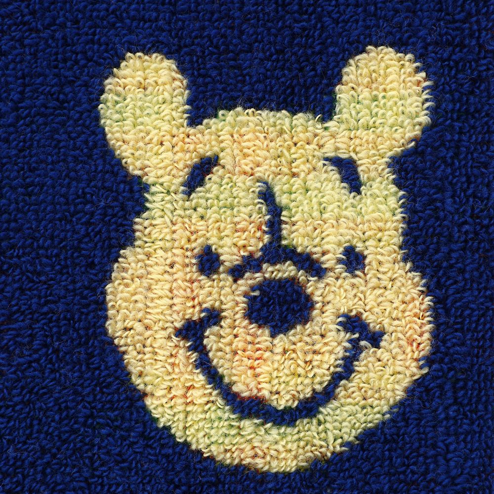 プーさん タオルハンカチ パズルチェック ダークブルー