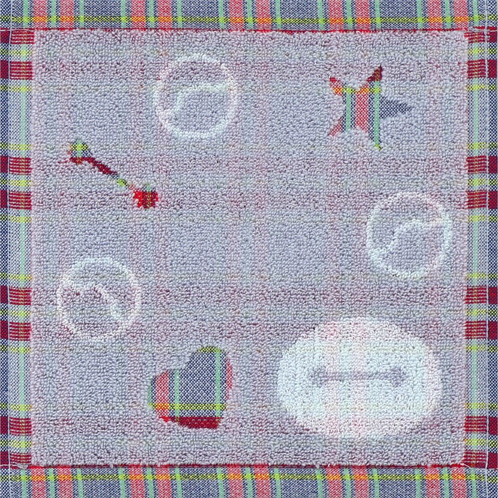 ベイマックス タオルハンカチ パズルチェック グレー