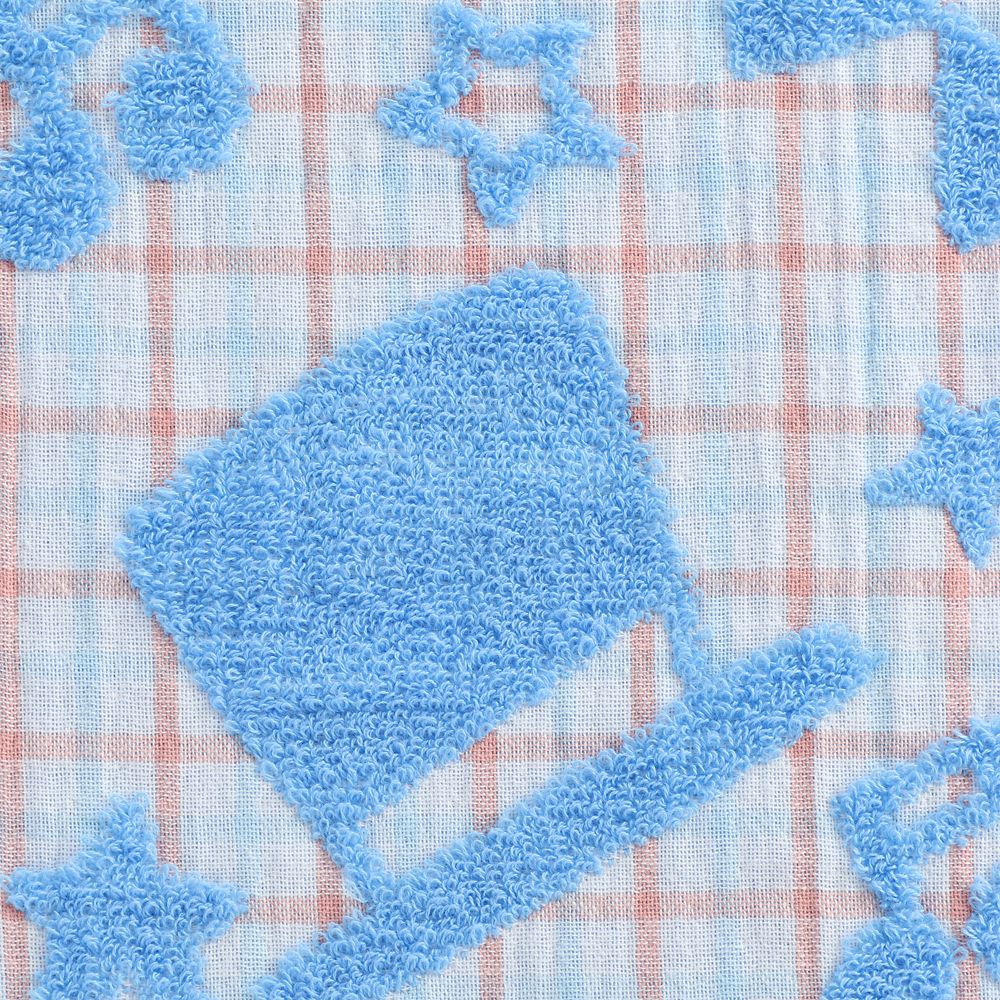 ミッキーマウス ガーゼ＆パイル フェイスタオル メリーワールド ブルー