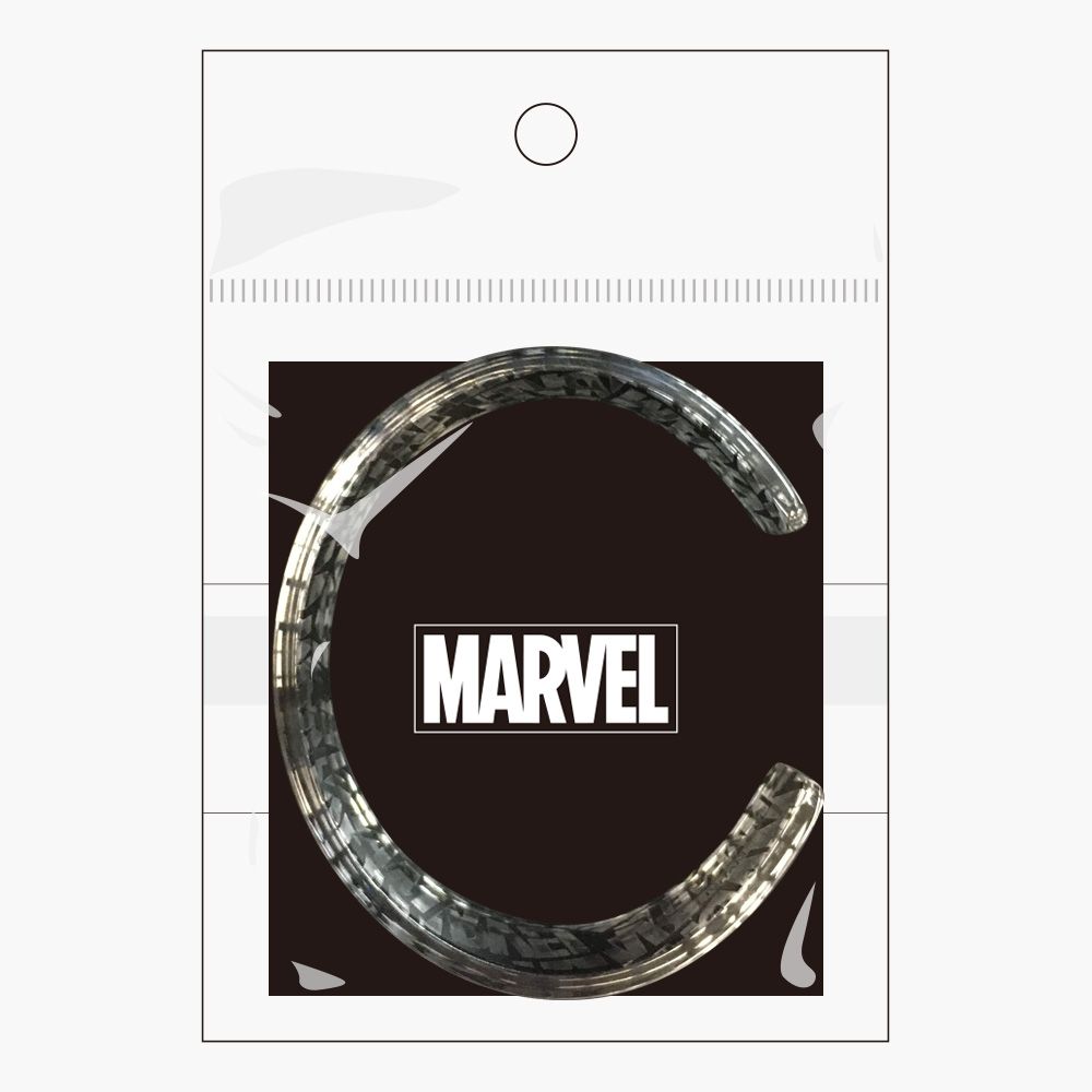 公式 ショップディズニー マーベル アクリルバングル ブレスレット Marvel アクリルバングル マーベルロゴ黒