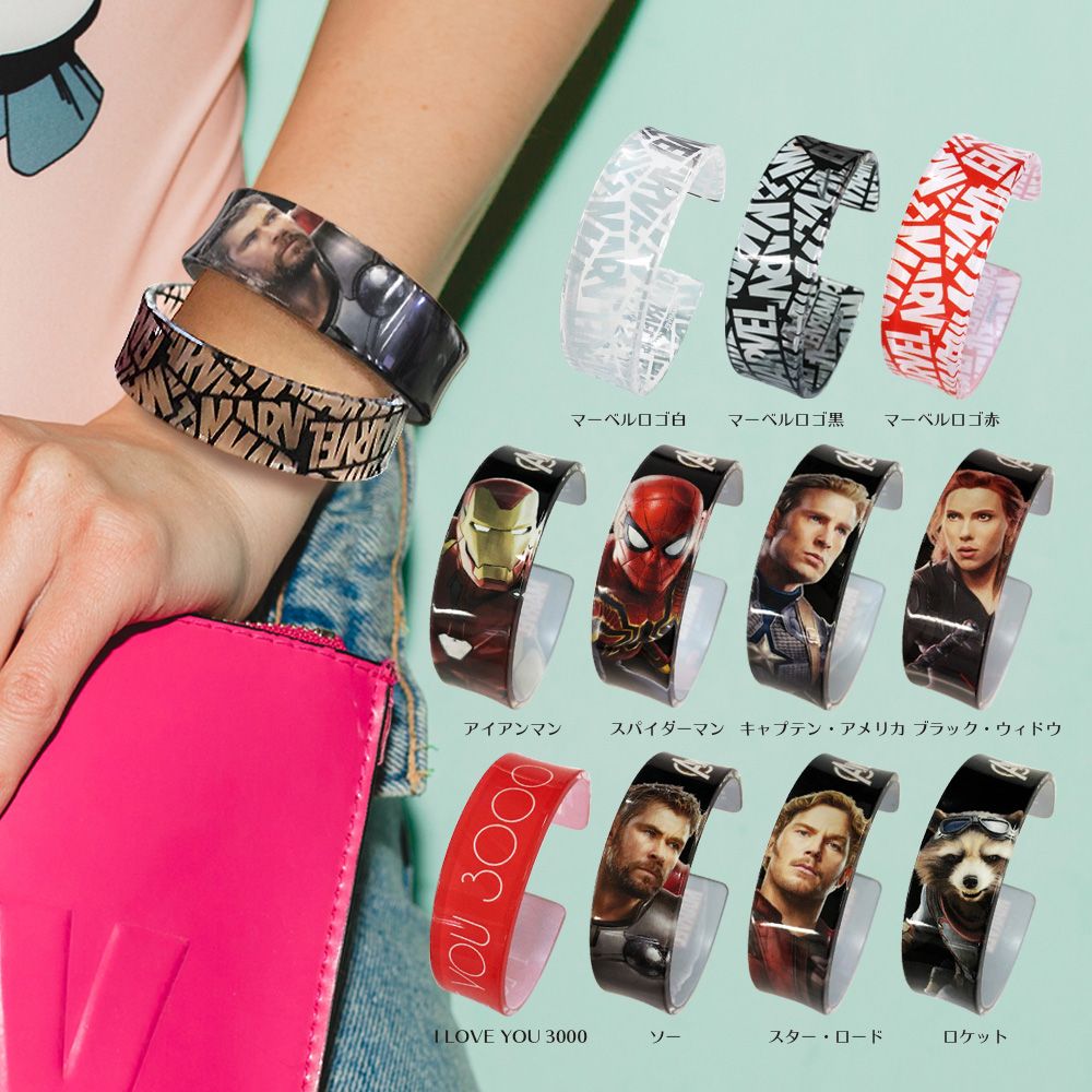 マーベル アクリルバングル ブレスレット  「MARVEL アクリルバングル マーベルロゴ赤」