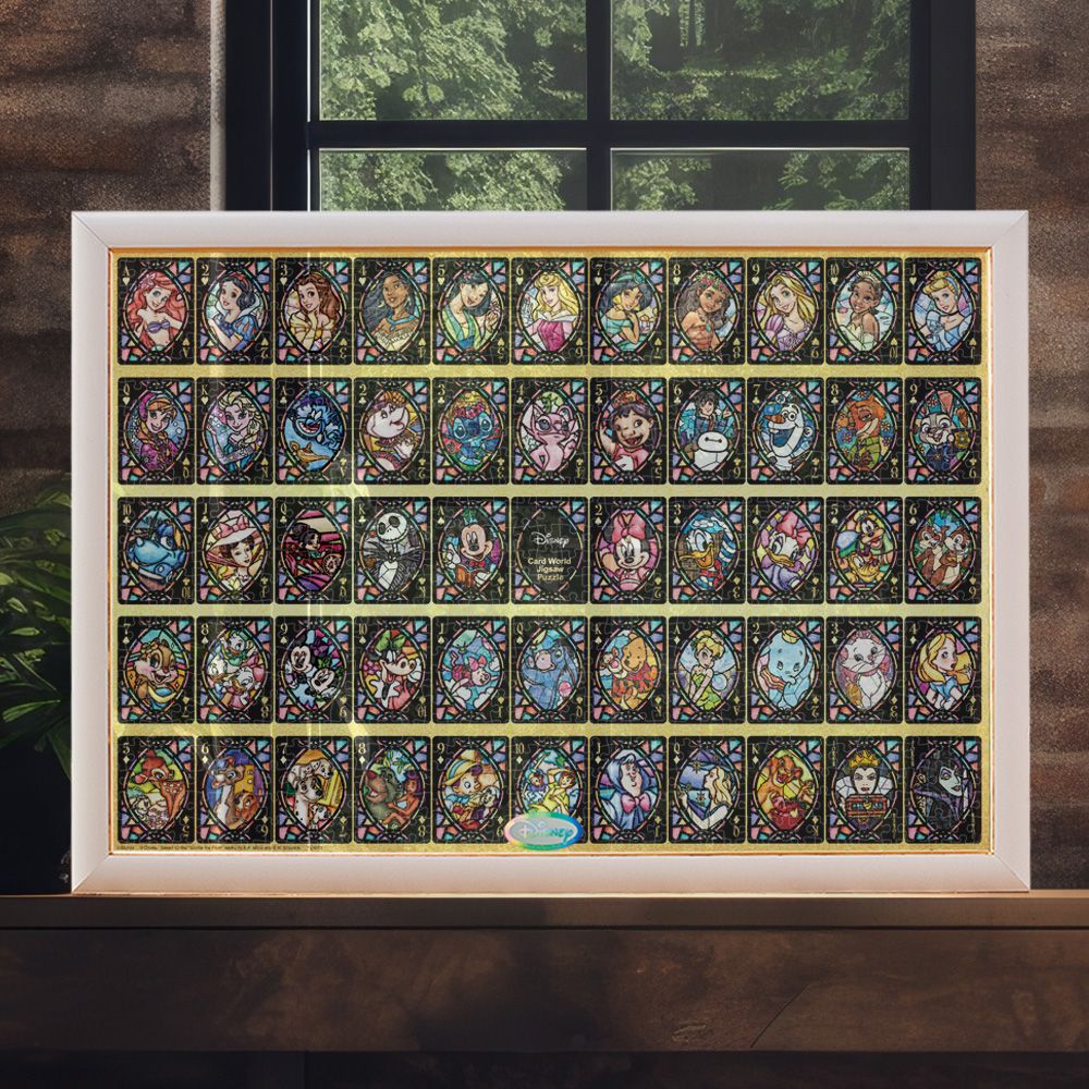ディズニーキャラクター　ステンドアート  ジグソーパズル　1000ピース 「カード・ワールド ジグソーパズル」
