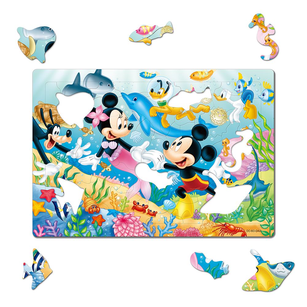 ミッキー＆フレンズ　シルエットピースチャイルドパズル　60ピース　「おさかなとおよごう！」