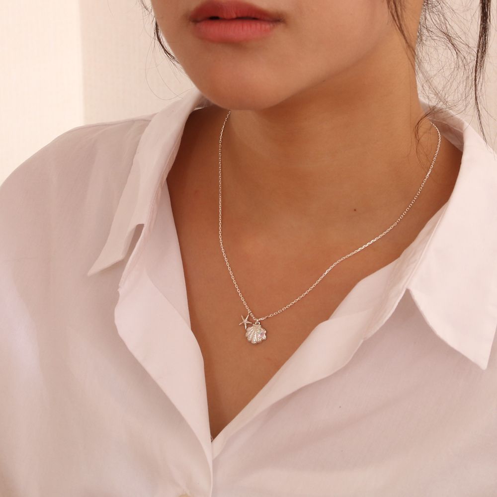 【ザ・キッス】DI-SN800CB　ディズニープリンセス アリエル / シルバー ネックレス