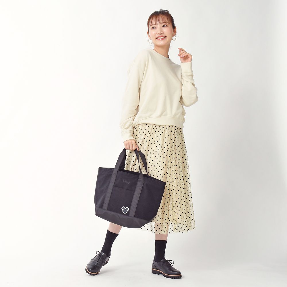 公式 ショップディズニー ミッキー トートバッグ L ワッペン付き Wappen