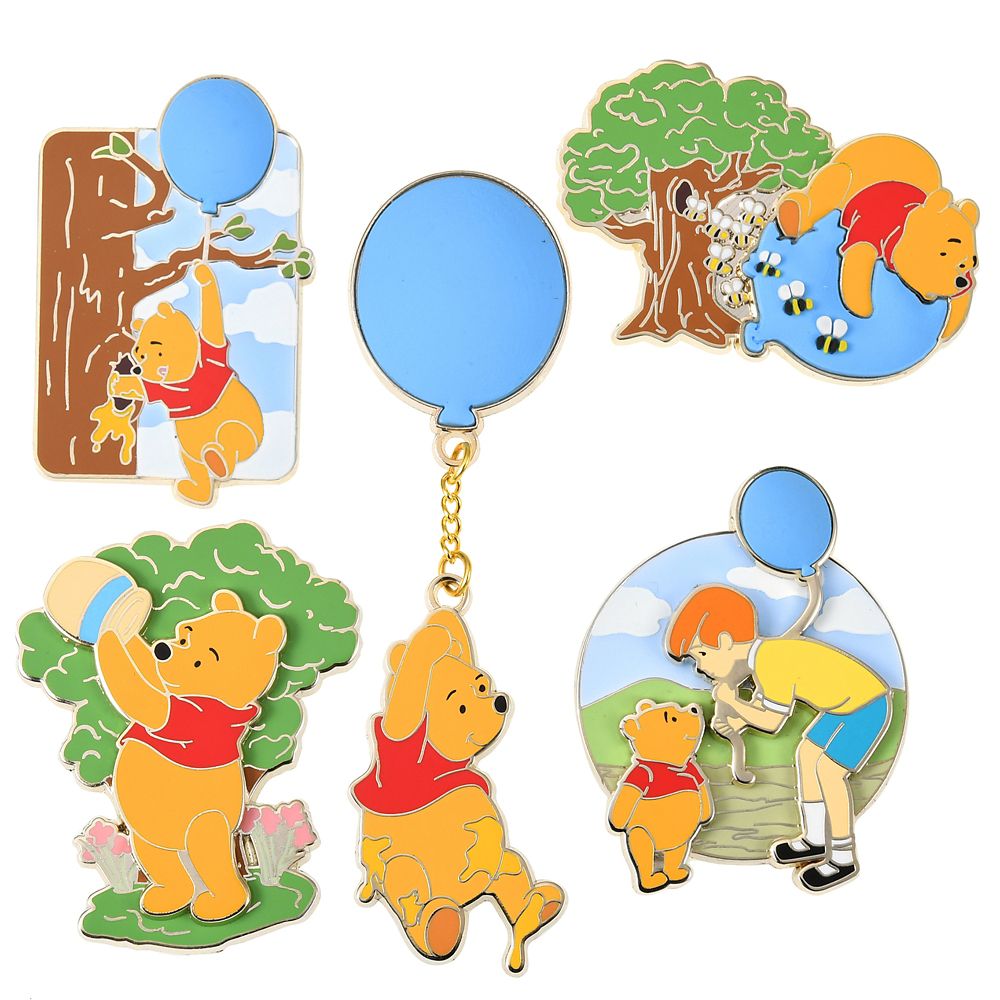 公式 ショップディズニー くまのプーさん ピンバッジ セット Winnie The Pooh And The Honey Tree 55th Anniversary