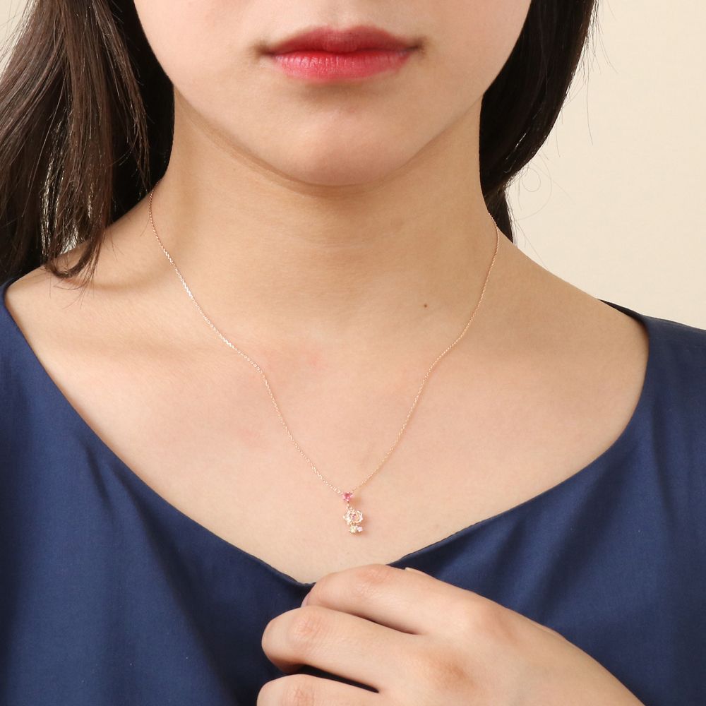 【ザ・キッス】DI-PN1828YSP ディズニープリンセス ベル / ピンクゴールド ネックレス