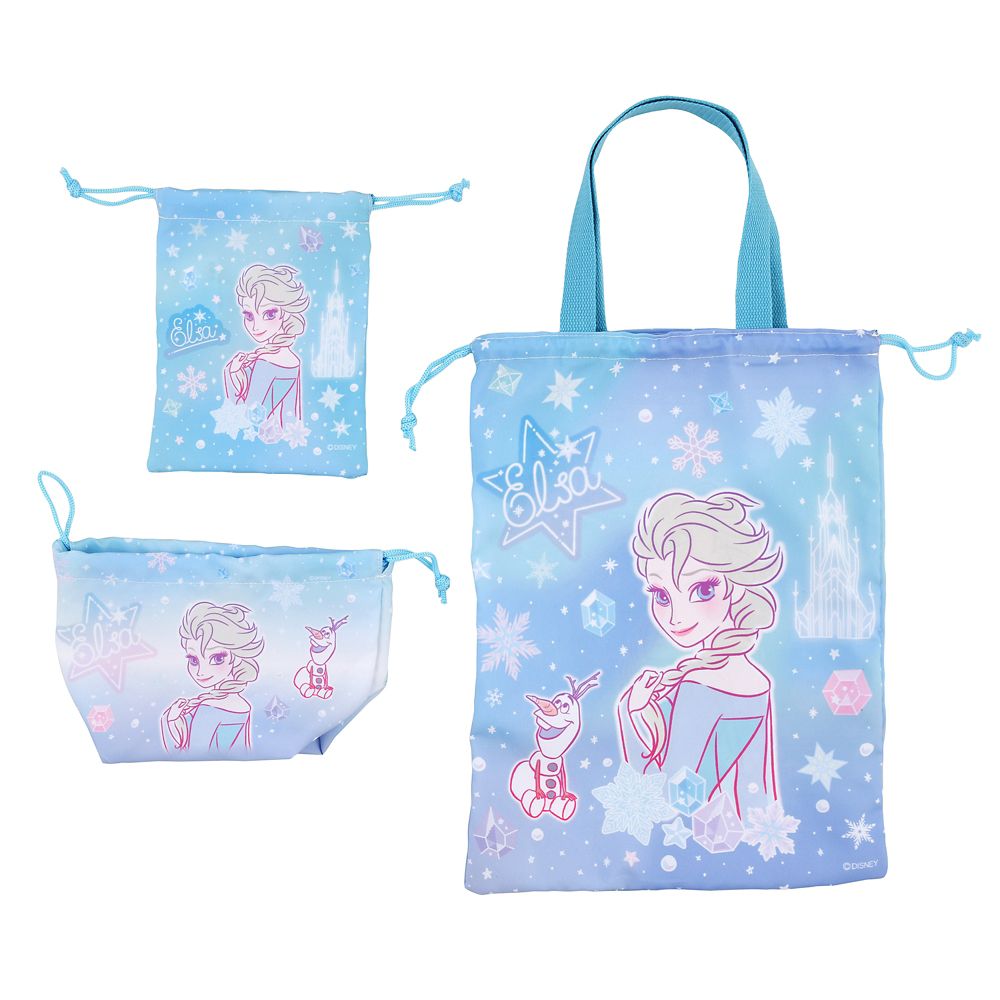 公式 ショップディズニー エルサ オラフ 巾着 セット ネオンロゴ Back To School