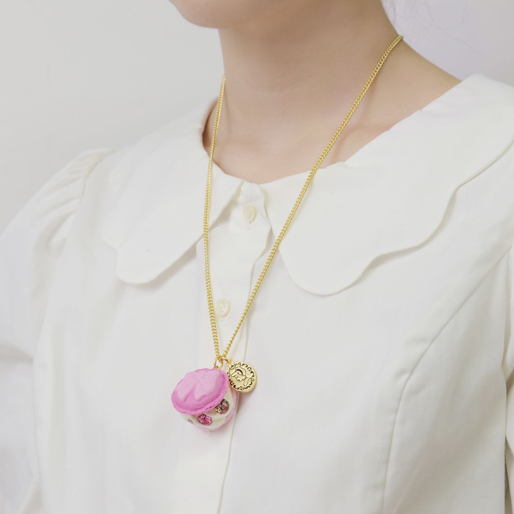 【キューポット】シンデレラ/ネックレス　ピンクドレスマカロン