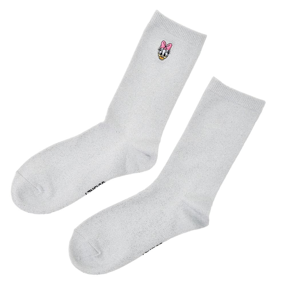 公式 ショップディズニー ドナルド デイジー 靴下 ラメ フェイス 刺しゅう アシンメトリー