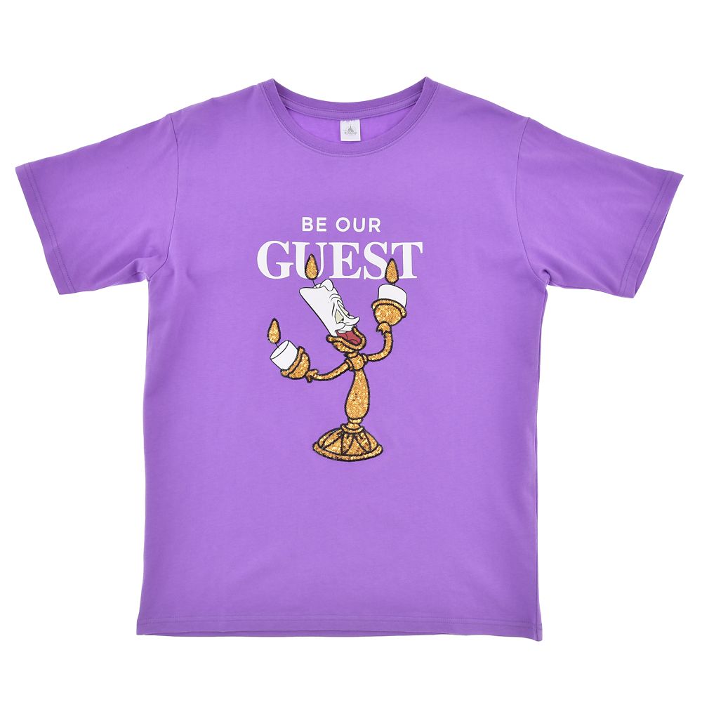 公式 ショップディズニー ルミエール 半袖tシャツ パープル Be Our Guest