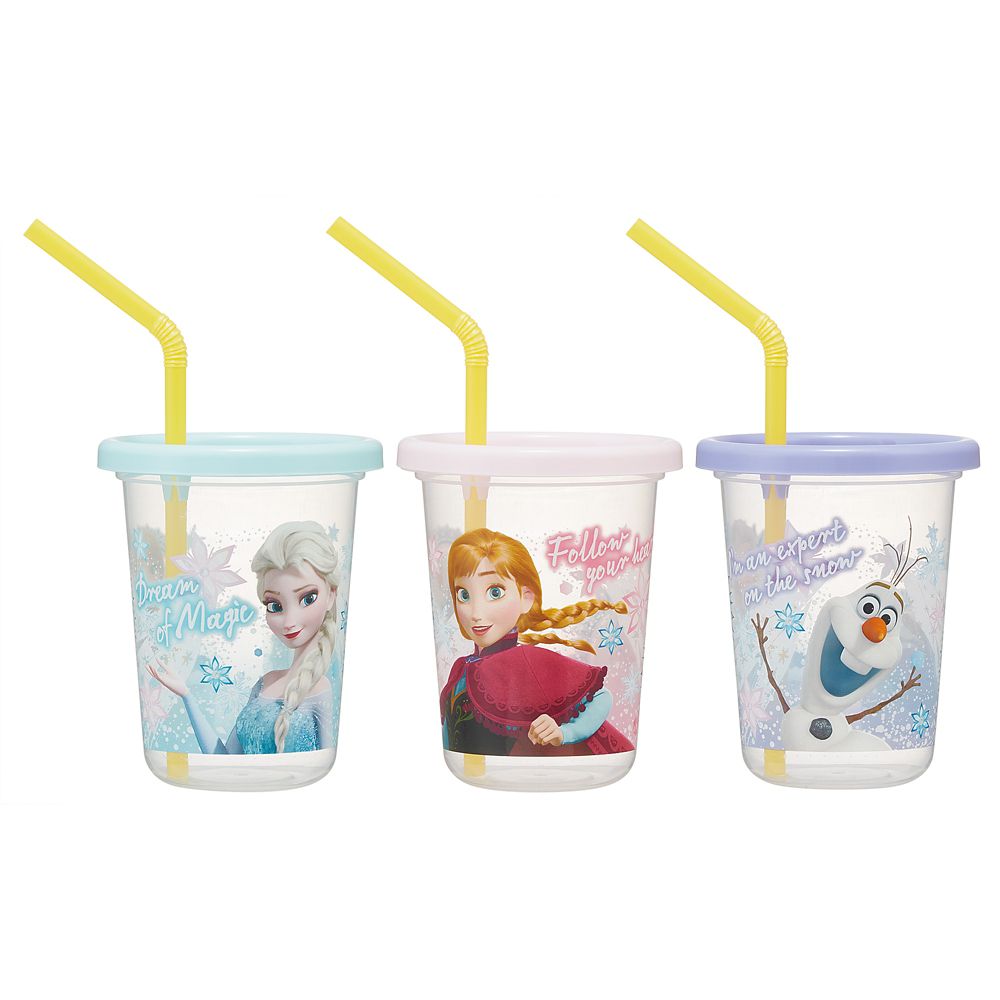 公式 ショップディズニー アナと雪の女王 ストロー付きタンブラー 230ml ３個セットsih2st