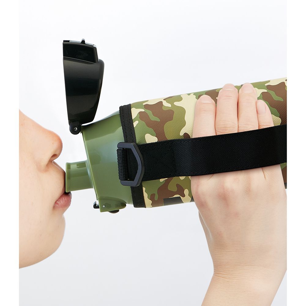 スケーター　マーベル ロゴ ミリタリー 【カバー付き】ロック付きワンプッシュダイレクトボトル[990ml] KSDC10S