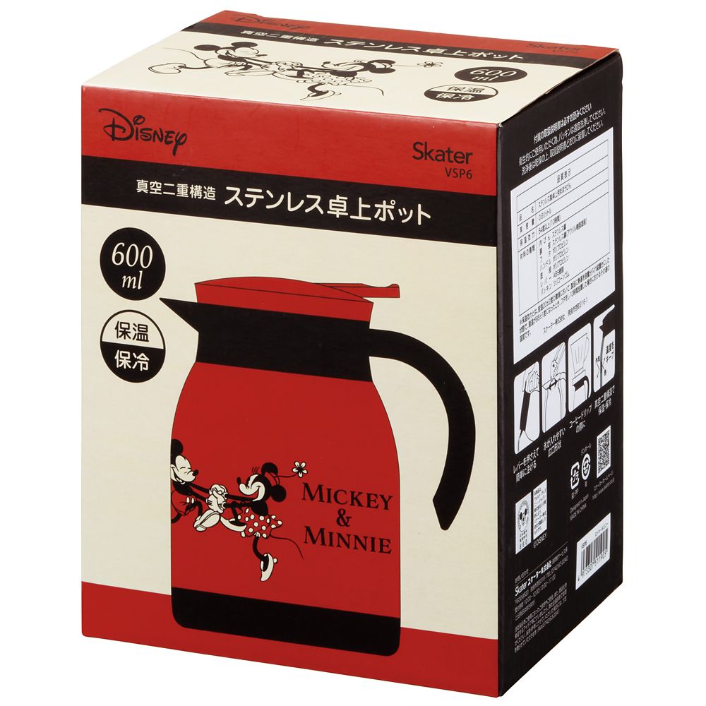 スケーター　ミッキー＆ミニー ステンレス卓上ポット[600ml] VSP6