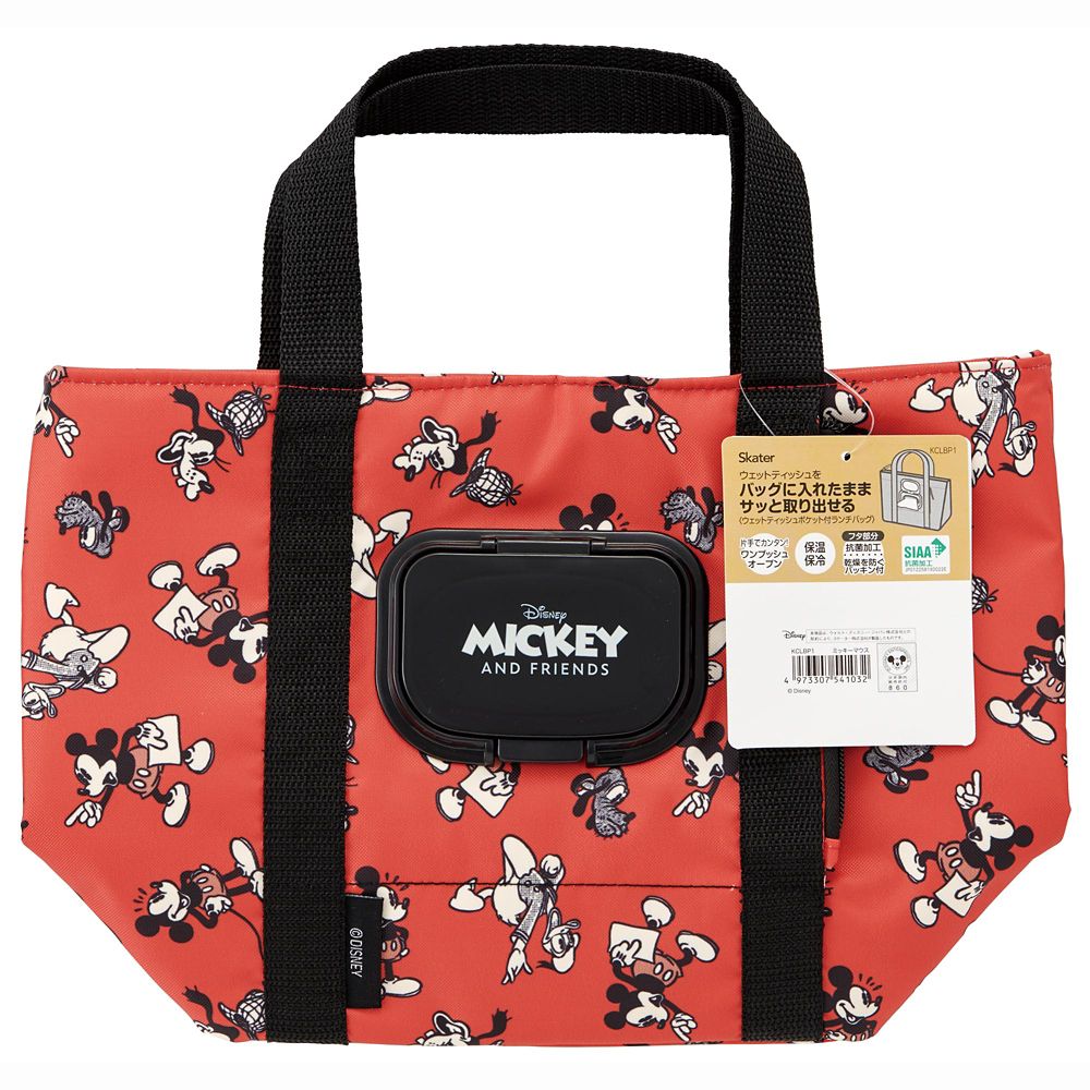 公式 ショップディズニー ウェットティッシュポケット付きランチバッグ ミッキーマウス ｋｃｌｂｐ１