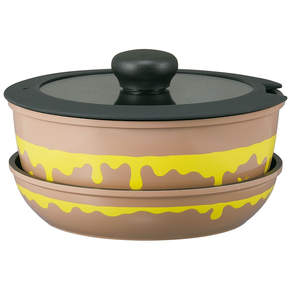 スケーター　【ＩＨ／ガス火対応】取っ手がとれる鍋＆フライパンセット くまのプーさん ANFP2