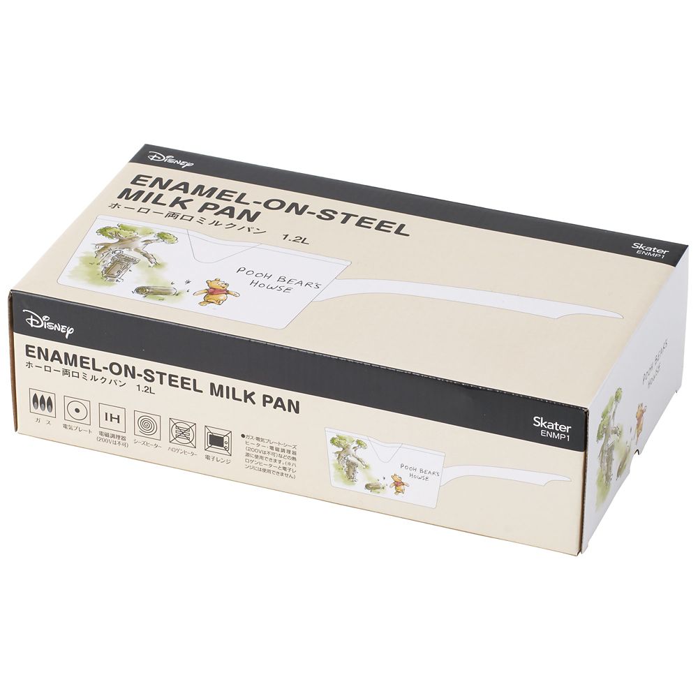 スケーター　ホーロー両口ミルクパン【1.2L】 くまのプーさん  ENMP1