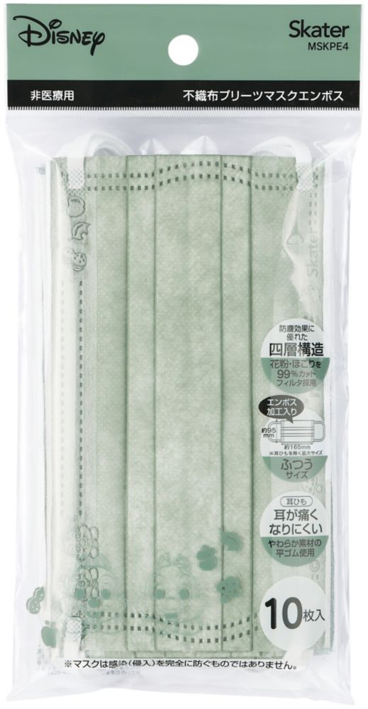 スケーター　大人用 不織布プリーツマスク(エンボス) 10枚入り　チップ＆デール／MSKPE4_574238