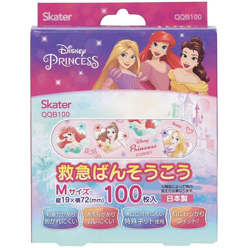公式 ショップディズニー キャラクター救急ばんそうこうmサイズ 100枚入り プリンセス Qqb100