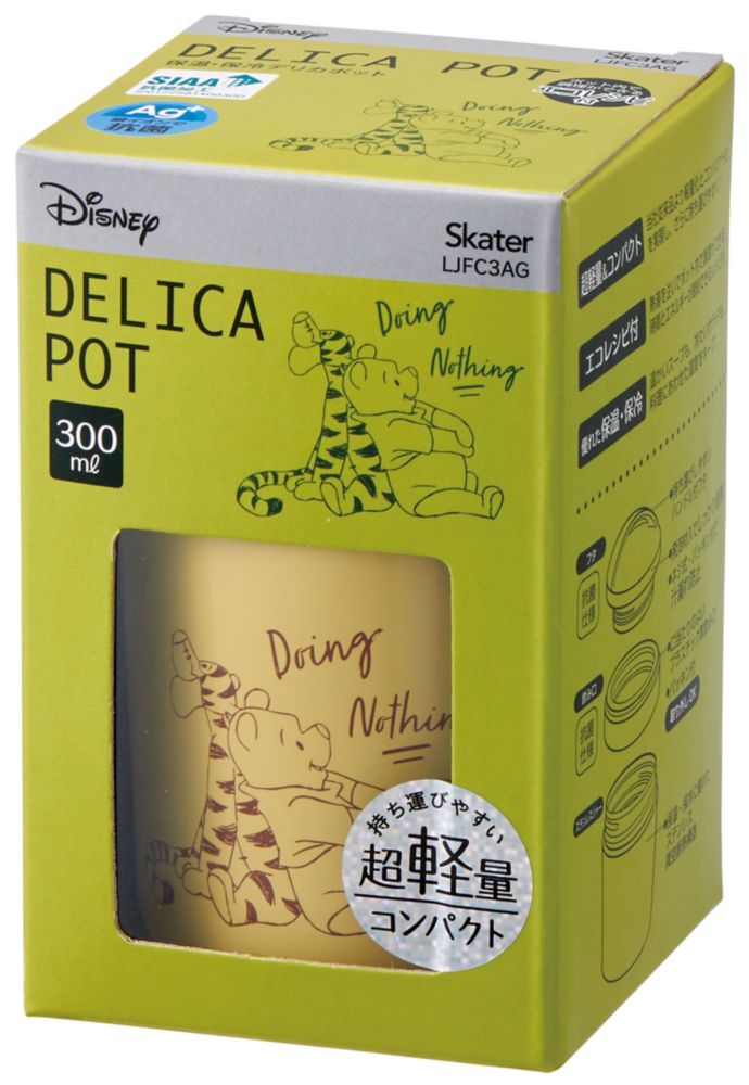 スケーター　抗菌 保温保冷デリカポット 300ml　くまのプーさん リラックス／LJFC3AG_588389