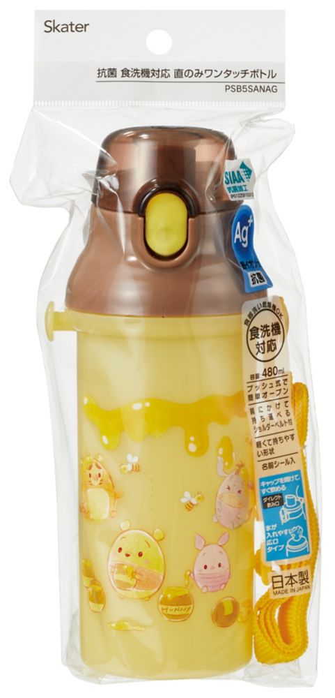 スケーター　抗菌直飲プラワンタッチボトル 480ml　ウフフィ くまのプーさん／PSB5SANAG_610011
