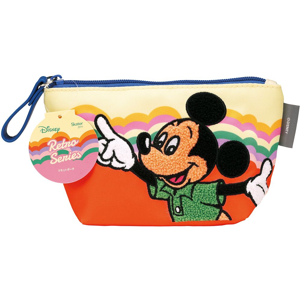 スケーター　フラットポーチ  レトロ／ミッキー／ZFP1_611223