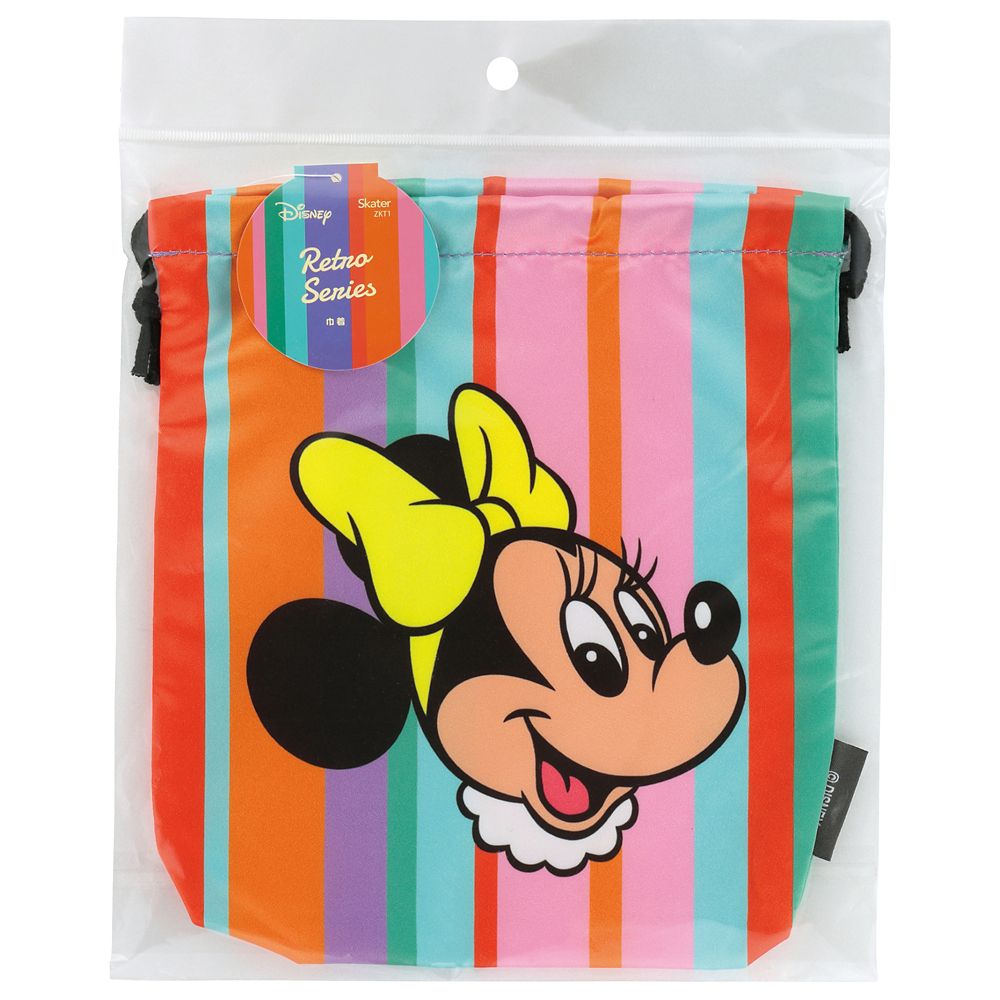 スケーター　巾着  レトロ／ミニーマウス／ZKT1_611841