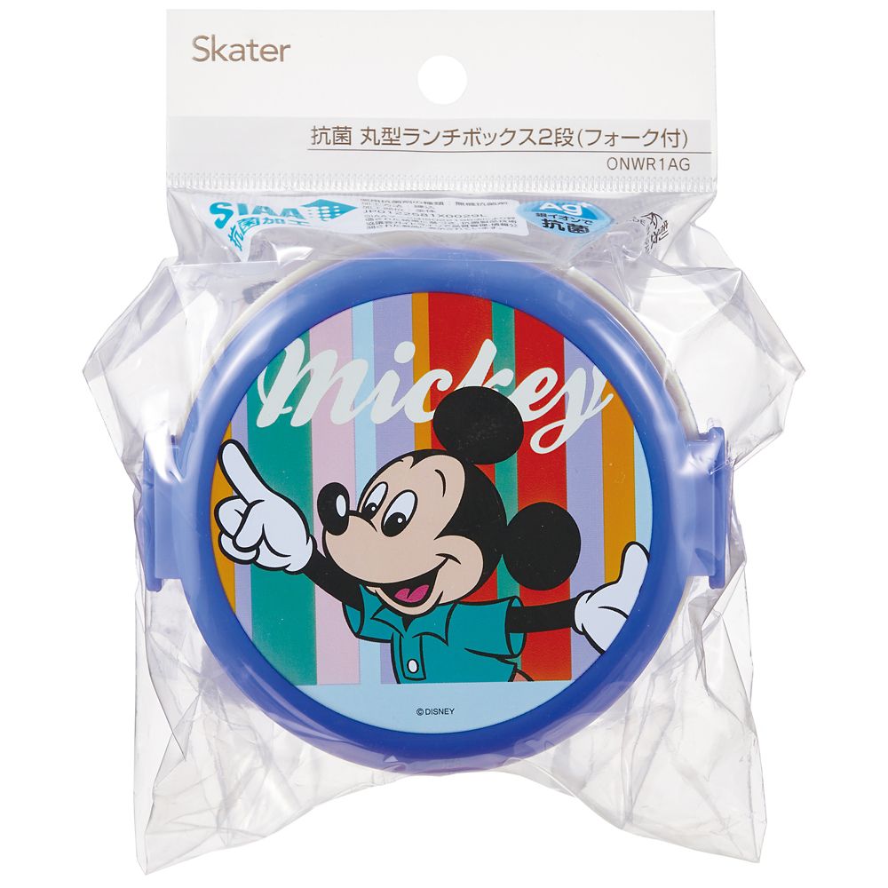 スケーター　抗菌丸型ランチＢＯＸ２段  レトロ／ミッキー／ONWR1AG_612510