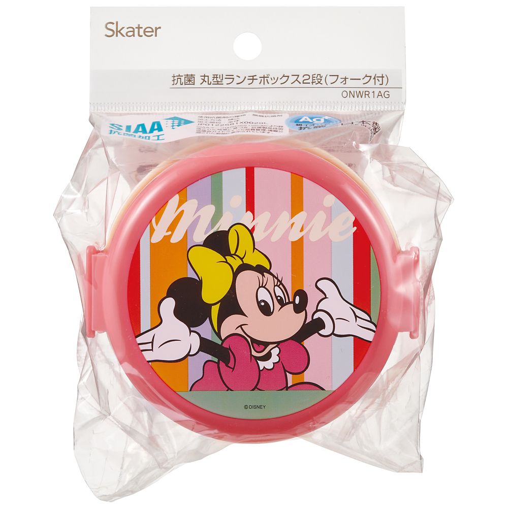 スケーター　抗菌丸型ランチＢＯＸ２段  レトロ／ミニーマウス／ONWR1AG_612527