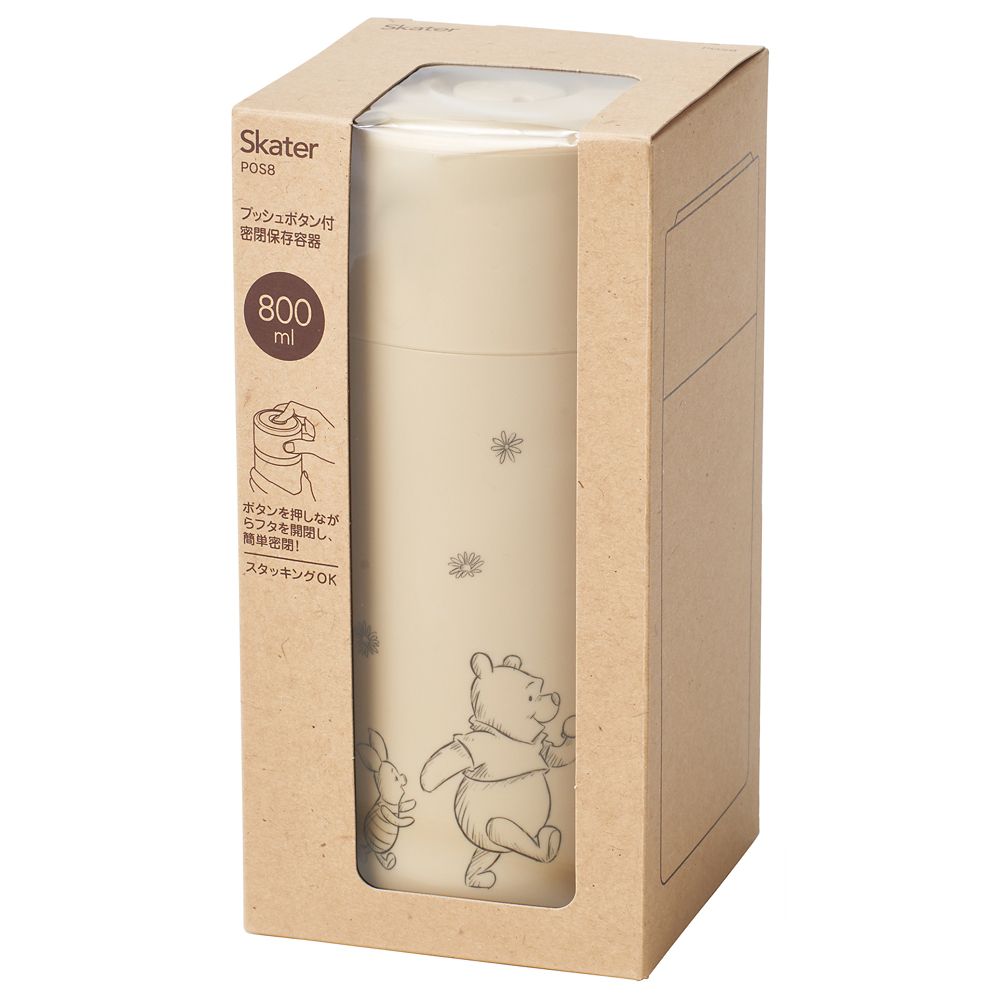 スケーター　プッシュボタン付き密封保存容器  くまのプーさん／POS8_640520