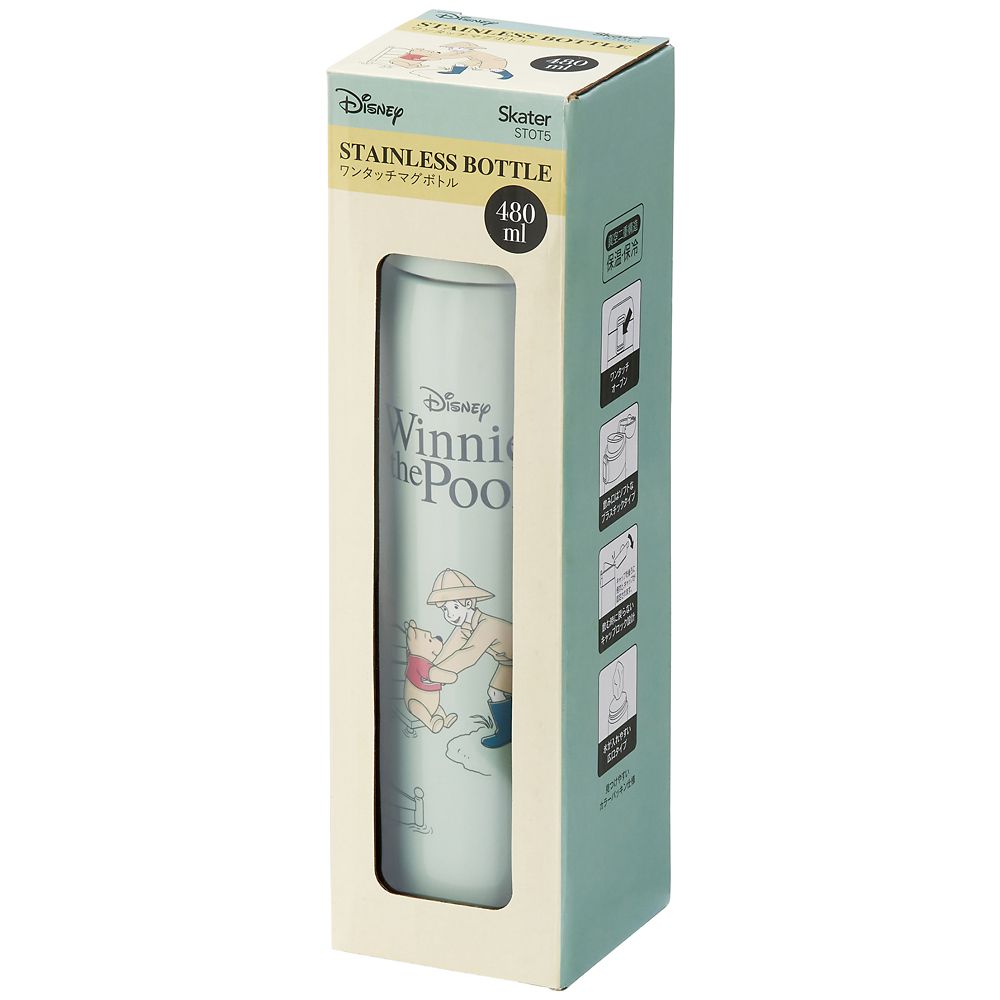 スケーター　ステンレスワンタッチボトル  くまのプーさん　Ｃａｆｅ／STOT5_656705
