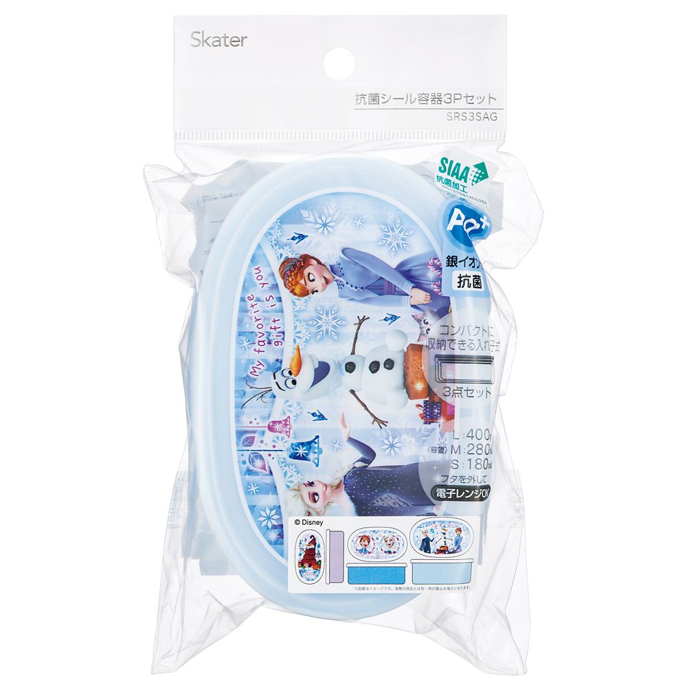 スケーター　抗菌シール容器３Ｐセット  アナと雪の女王２４／SRS3SAG_661235