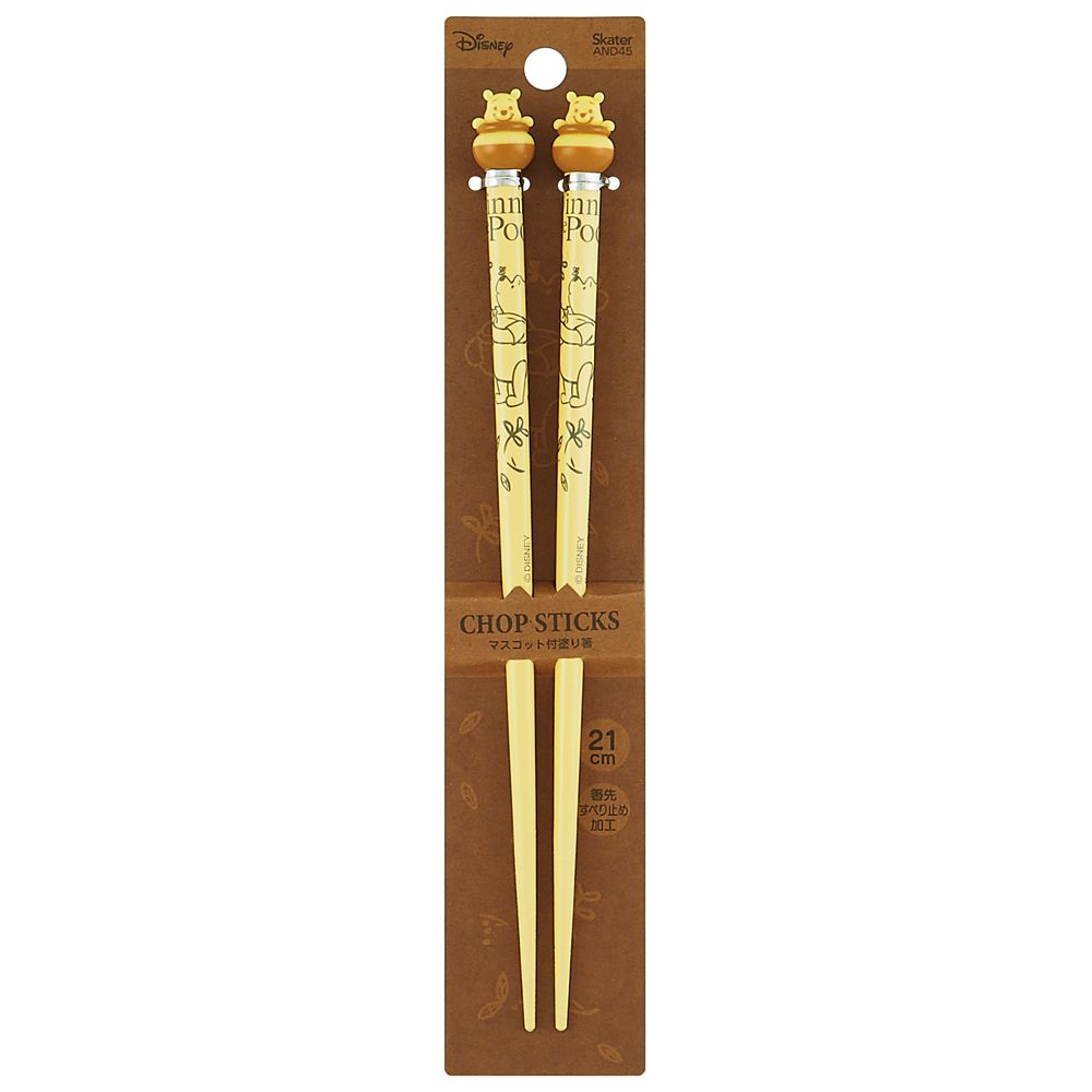 スケーター　マスコット付塗箸  くまのプーさん／AND45_674624