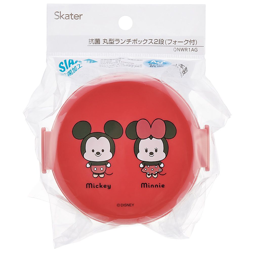 スケーター　抗菌丸型ランチＢＯＸ２段  ユルルン　ミッキー＆ミニー／ONWR1AG_676307