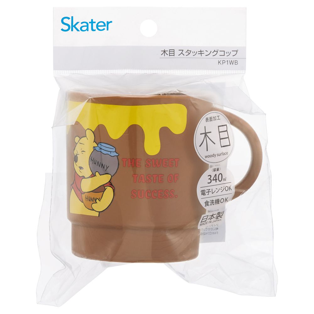 スケーター　木目スタッキングコップ  くまのプーさん ファニーフェイス／KP1WB_687365