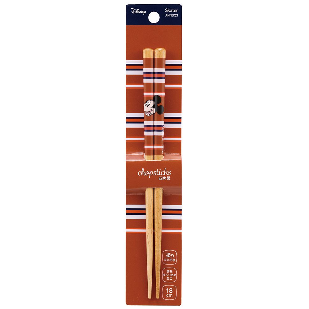 スケーター　四角先丸箸  ミッキーマウス／ANNSQ3_689055