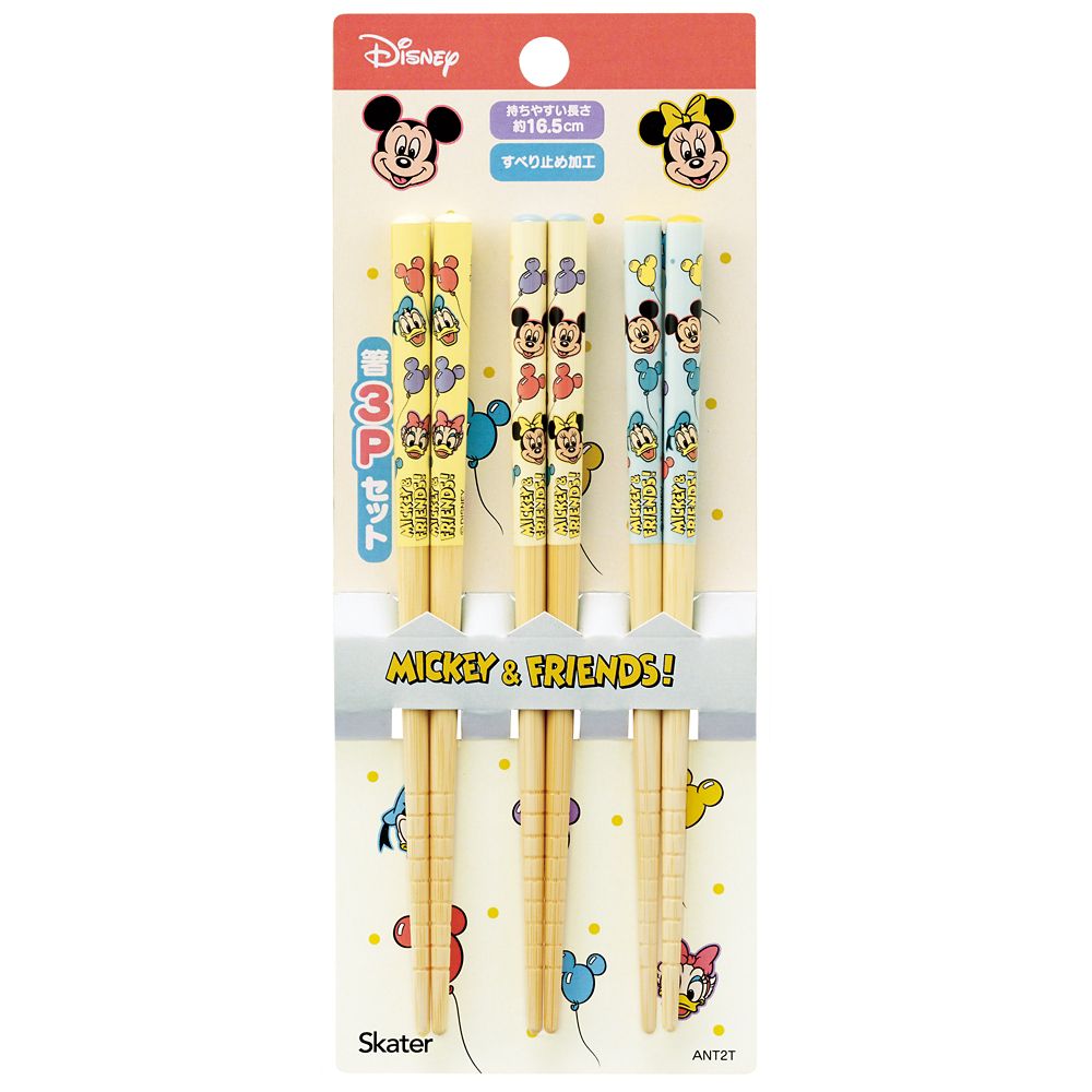 スケーター　竹箸１６．５ｃｍ（３Ｐ）  ミッキー＆フレンズ　風船／ANT2T_689468