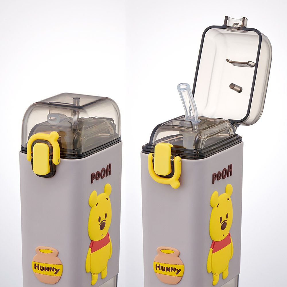 スケーター(Skater) スクエア ストロー ボトル 水筒 M 450ml ワンプッシュ カバー付 ショルダーベルト付 くまのプーさん PSQ5ST_69525
