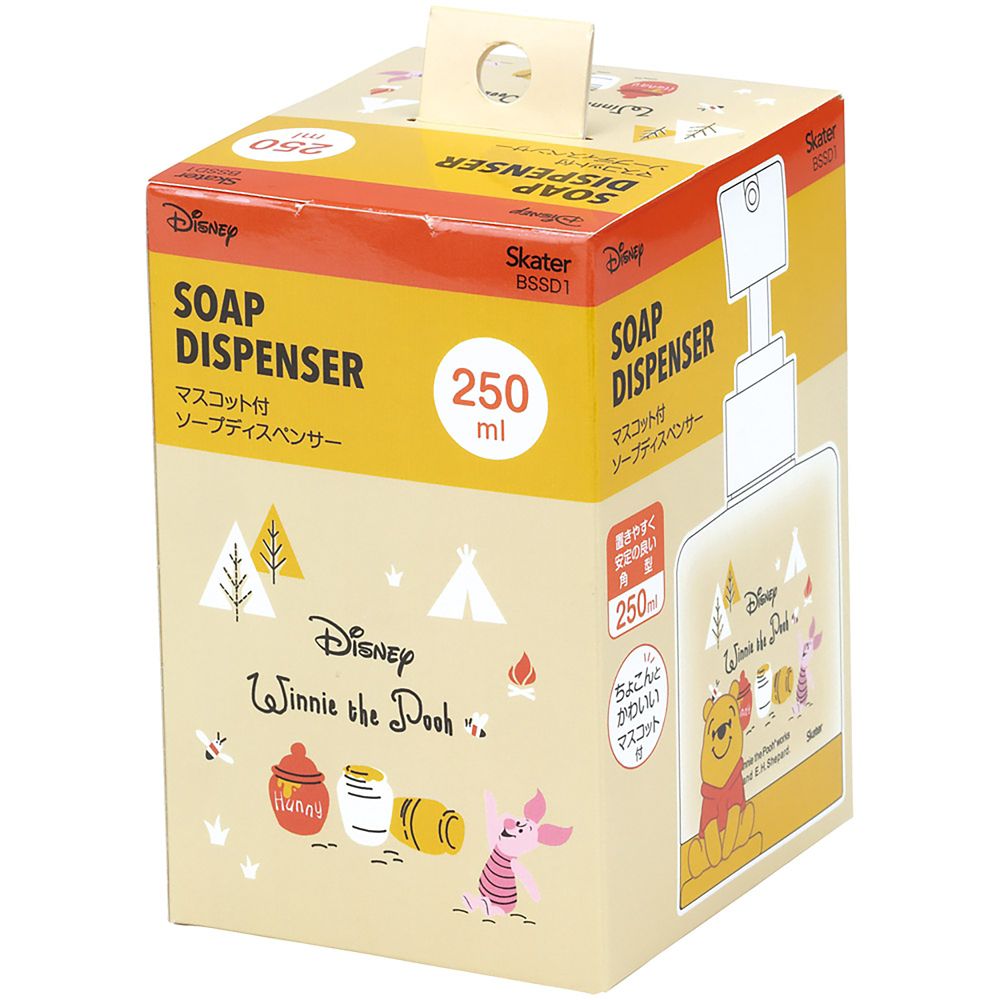 スケーター(Skater) マスコット付 ソープ ディスペンサー 角型 250ml くまのプーさん BSSD1_69532