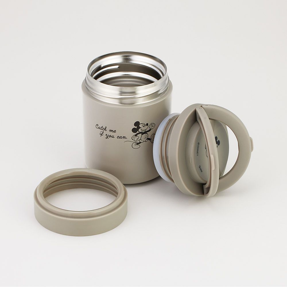 保温 保冷 スープジャー 300ml 折りたたみハンドル付 ミッキーマウス シンプルロゴ スケーター LJFO3_70896