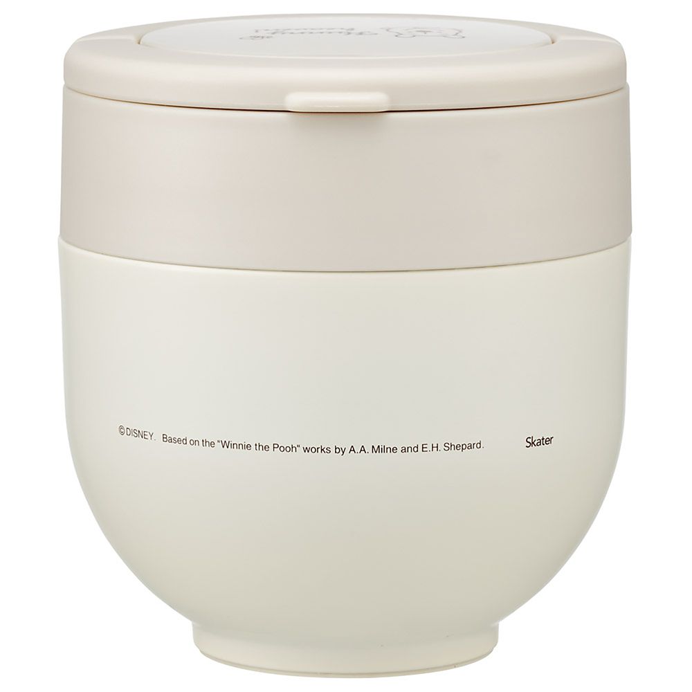 保温弁当箱 丼ぶり型 540ml 女性用 2段 ランチジャー 折りたたみハンドル付 くまのプーさん シンプルロゴ スケーター LDNO6_70903