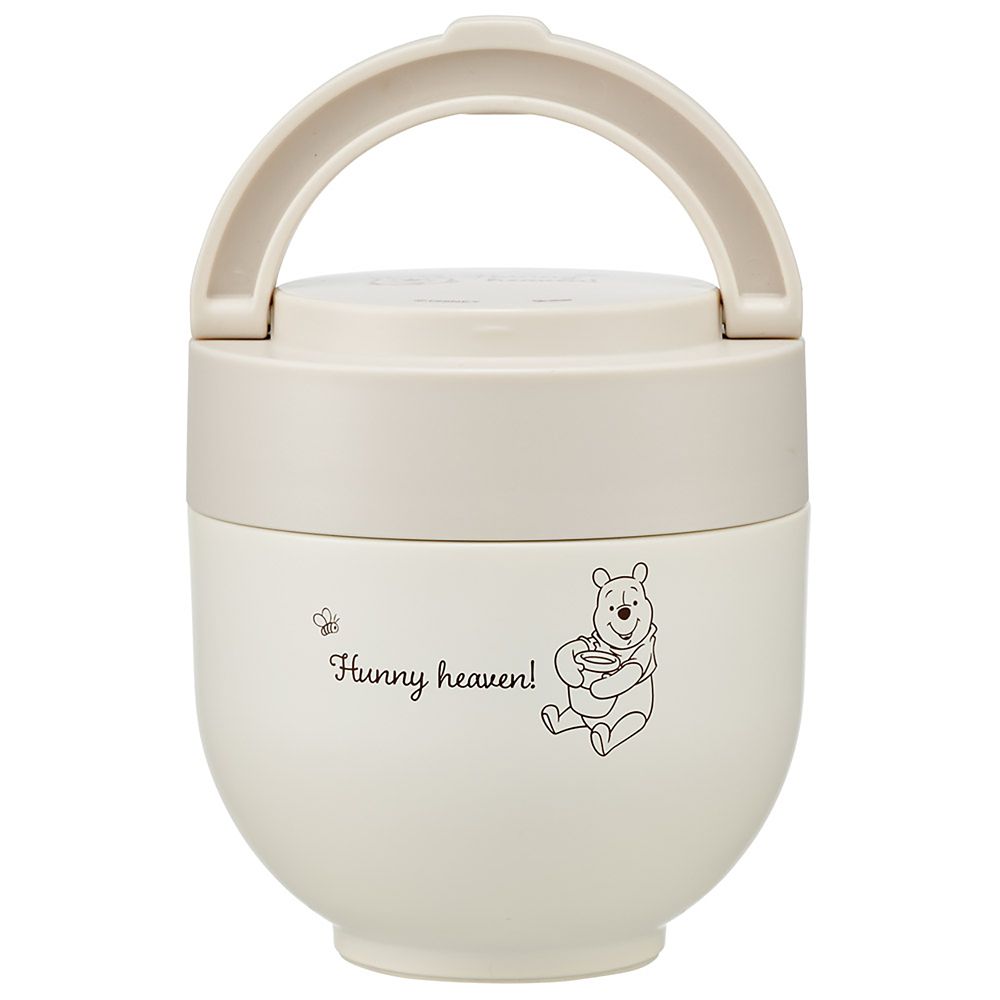 保温弁当箱 丼ぶり型 540ml 女性用 2段 ランチジャー 折りたたみハンドル付 くまのプーさん シンプルロゴ スケーター LDNO6_70903