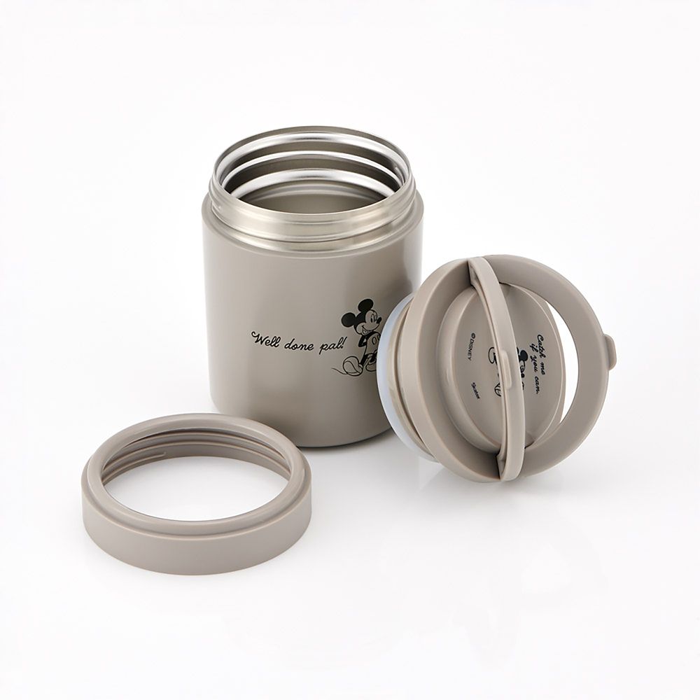 保温 保冷 スープジャー 大容量 500ml 折りたたみハンドル付 ミッキーマウス シンプルロゴ スケーター LJFO5_71675