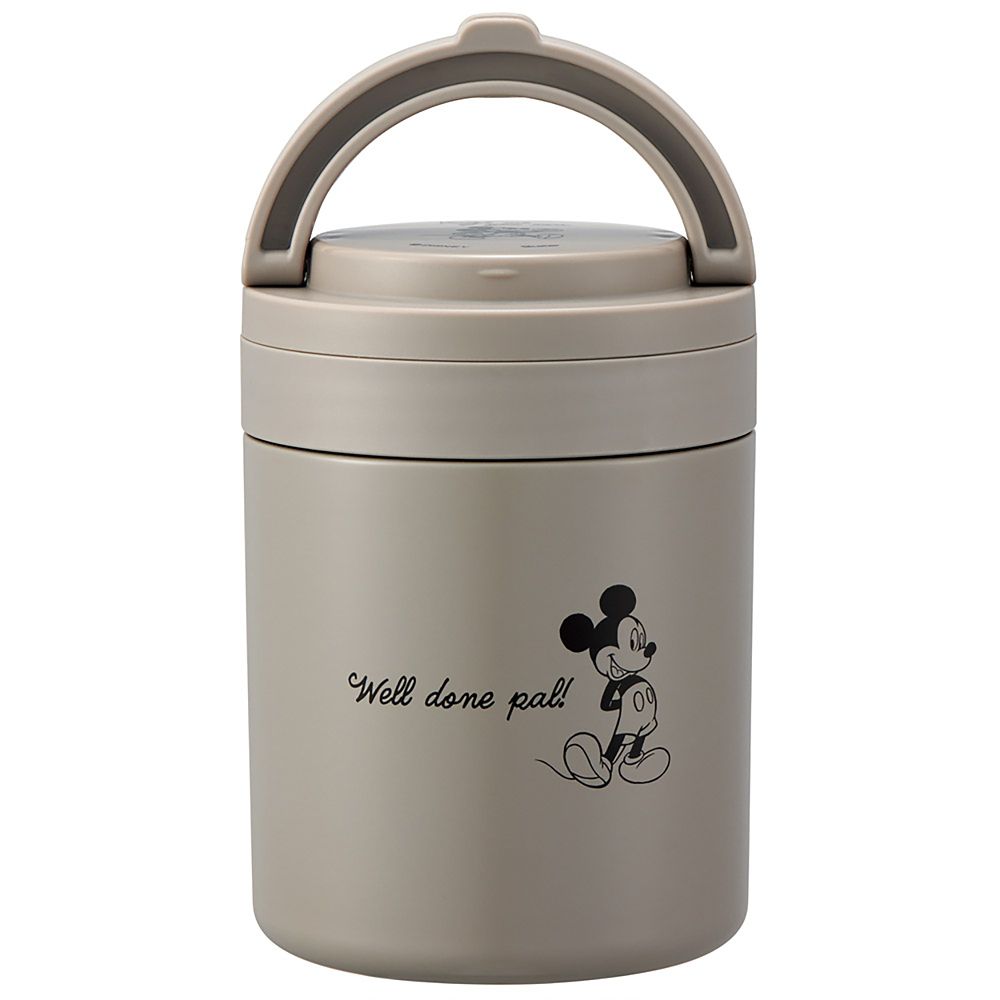 保温 保冷 スープジャー 大容量 500ml 折りたたみハンドル付 ミッキーマウス シンプルロゴ スケーター LJFO5_71675